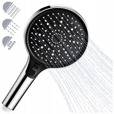3-function Shower Head, Chrome, Black, Anti-calc, Easy Clean
