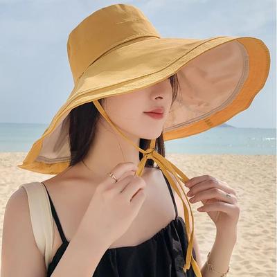 Casual Double-Sided Women Fisherman Hat Foldable Adjustable Wide Brim Sun Hat Anti-Ultraviolet Outdoor Sun Protection Hat Summer