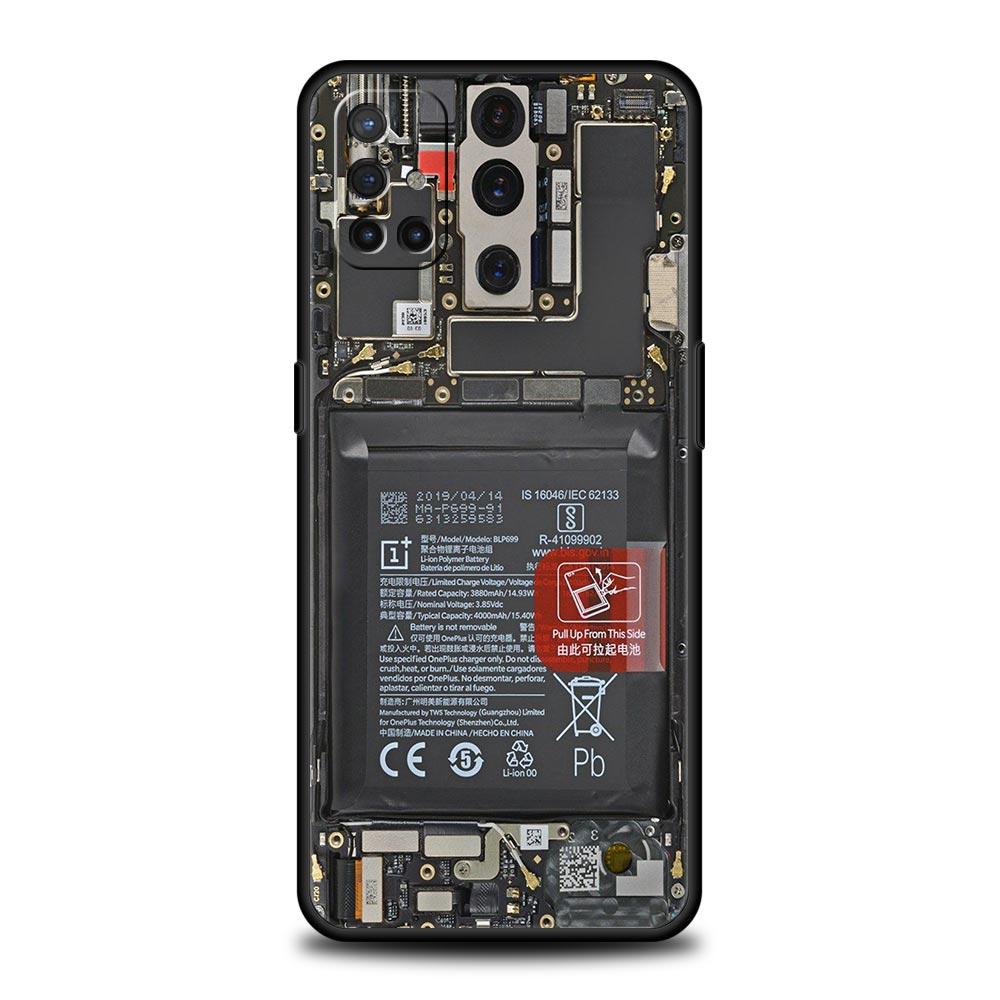 Handyhülle für OnePlus 13R, 13, 12, 10T, 11, R10, Nord, N100, N200, N10, 9, 9R, CE 2, 3, Z Pro Lite, weiche TPU-Abdeckung mit Platinenmuster