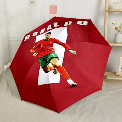 Parapluie Automatique Compact de Voyage Iconique de Ronaldo avec 8 Baleines Léger Parfait pour les Aventures en Plein Air Tendance
