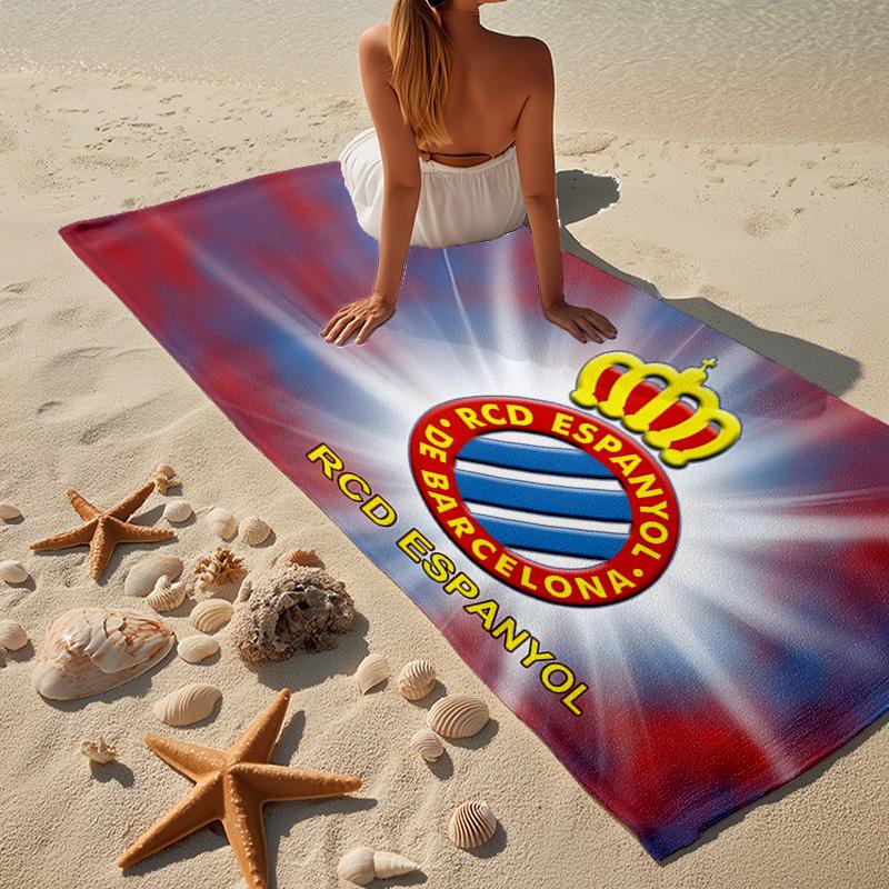 1 Toalla de Playa Estadio Espanyol - Suave, Microfibra Absorbente, Ligera, Ideal para la Playa, Fiestas, Viajes, Regalos para Fans de Camping
