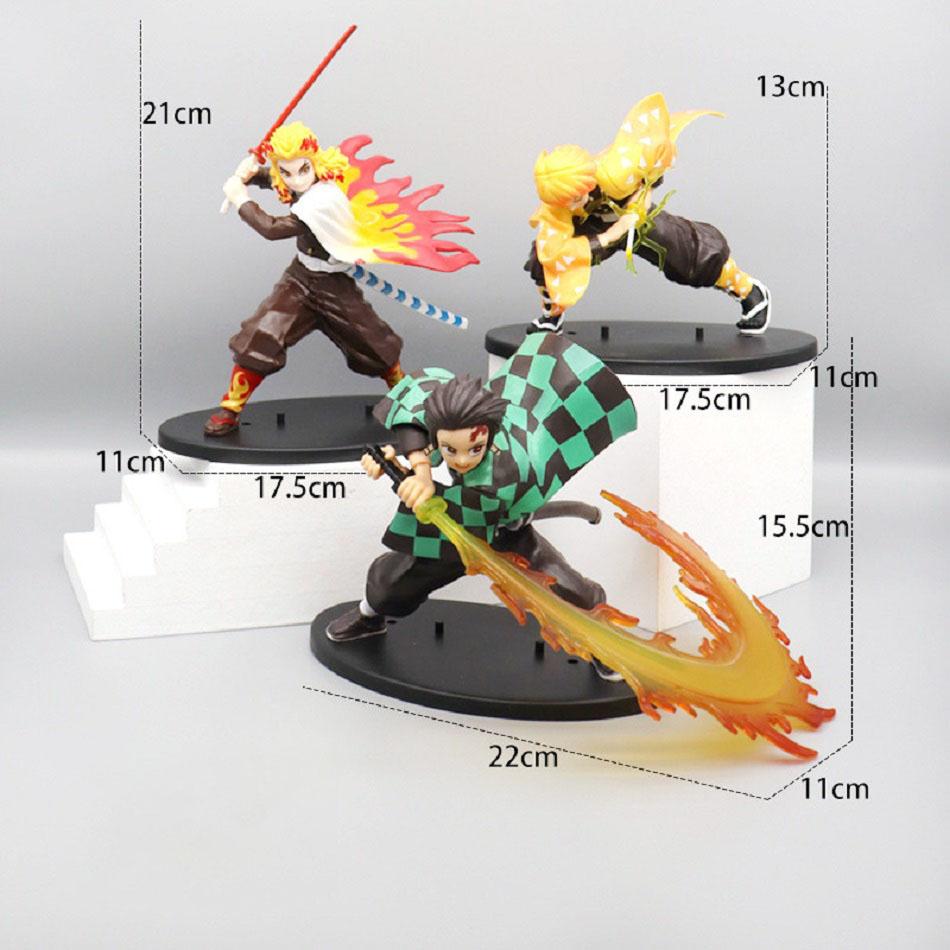 Hot 14-22cm Demon Slayer Anime Figure Tanjirou Agatsuma Zenitsu Kyoujurou Action Figural PVC Model Collection Toy for Kids Gifts