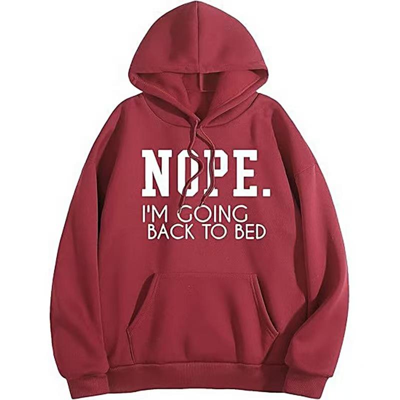 Unisex Slogan Print Long Sleeve Hooded Sweatshirt