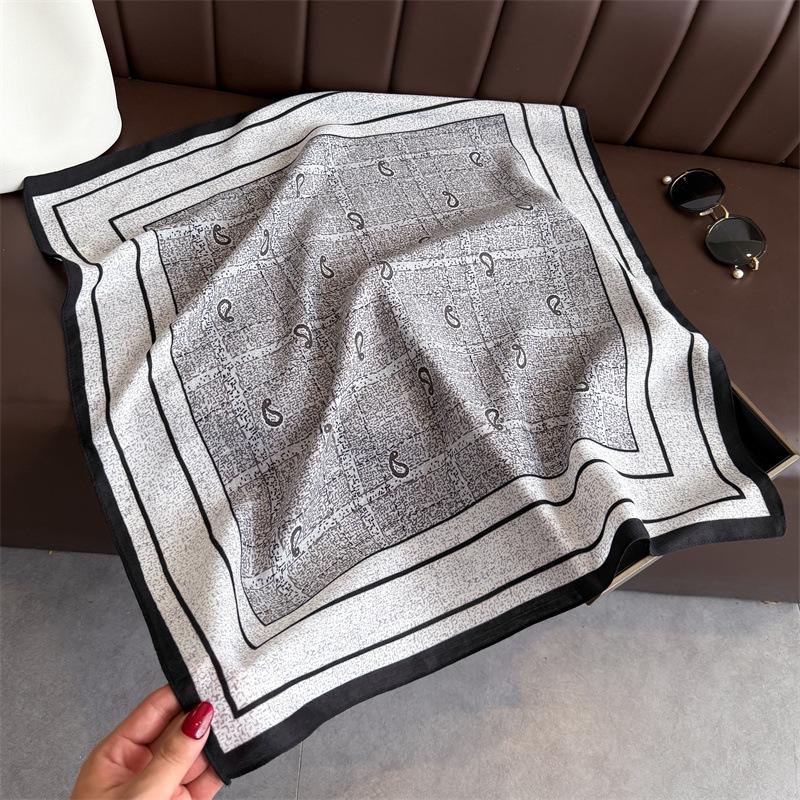 New Cashew Print Female Neck Scarf Cotton Linen Feeling Women Hair Scarves Foulard Head Band Shawls Wraps Neckerchief Bandana