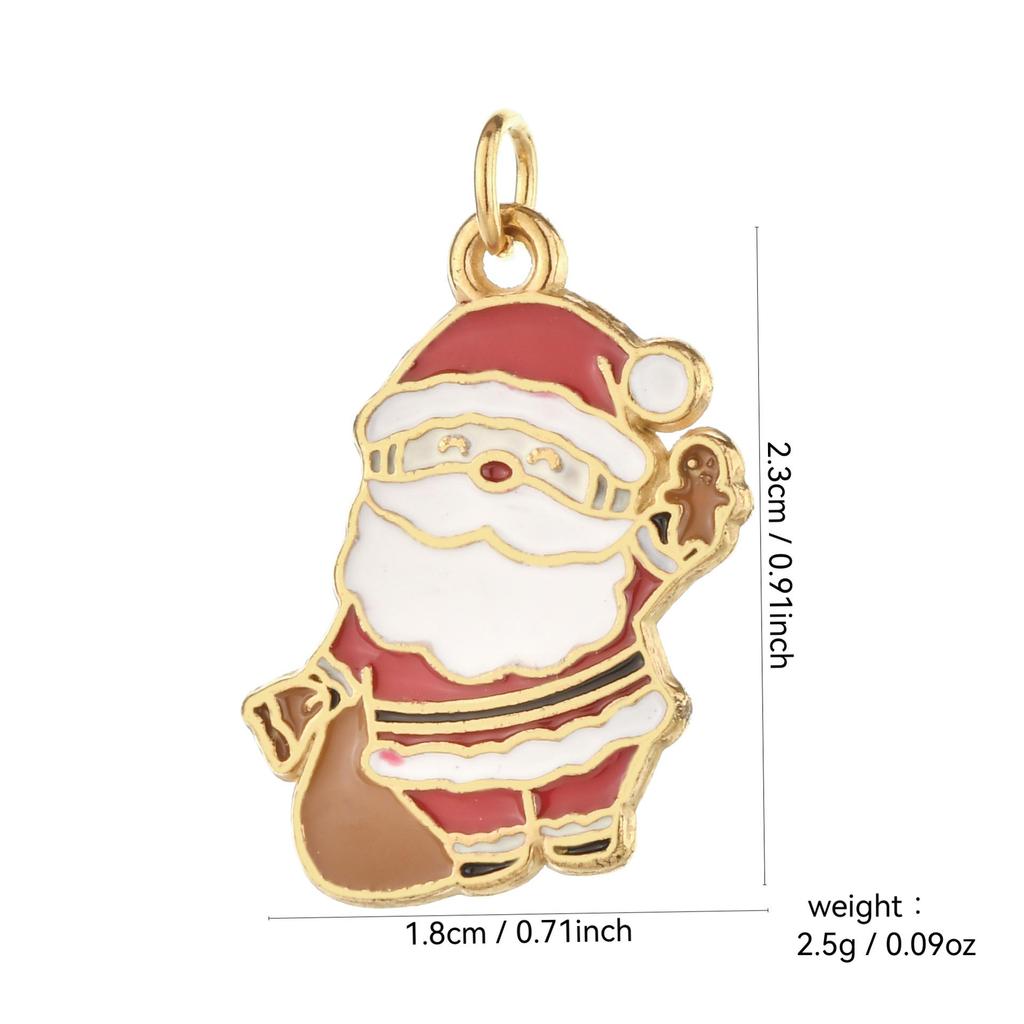 Weihnachts-Schlüsselanhänger aus Edelstahl mit Anhängern von Weihnachtsmann, Schneemann, Glocke und Elch