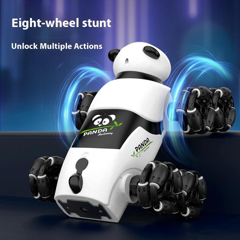 Remote Control Gesture-sensing Eight-wheel Drive Mechanical Stunt Panda Car 2.4GHZ Swing Arm Climbing Drifting Toy