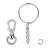 100PCS Lobster Clasp Hook and for Key Rings with Chain and for Keychain Crafts and Jewelry Making DIY Pendant Decor