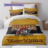 Name Custom Pittsburgh Pirates Pattern Bedding Set Quilt Cover Pillowcase Home Decor Gift (1 * duvet cover + 2 * pillowcase, without core)