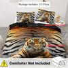 2/3pcs Duvet Cover Set, Soft and Comfortable, Tiger Duvet Cover Twin, Duvet Cover Set Twin Size Tiger, 3D Tiger Bedding Set