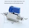 304 Stainless Steel Mini Manual Ball Valve with Male & Double Female Threads
