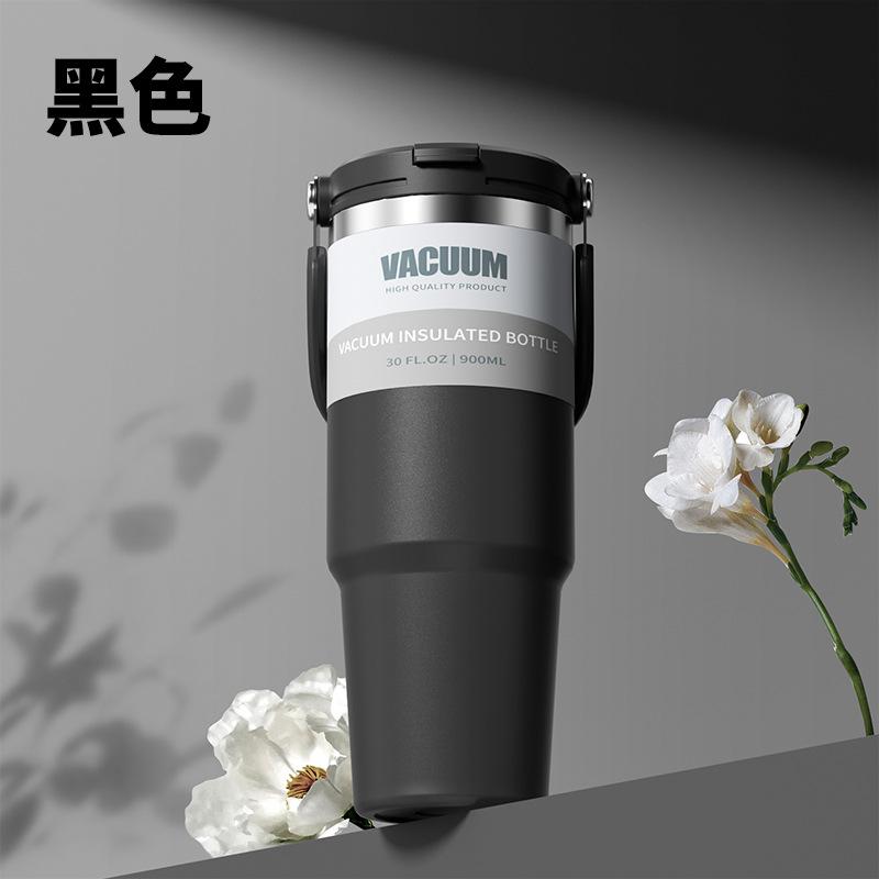 1PC Thermos Cup 30oz Car Cup Stainless Steel Car Ice Cup Portable Giant Vacuum Portable Straw Water Cup