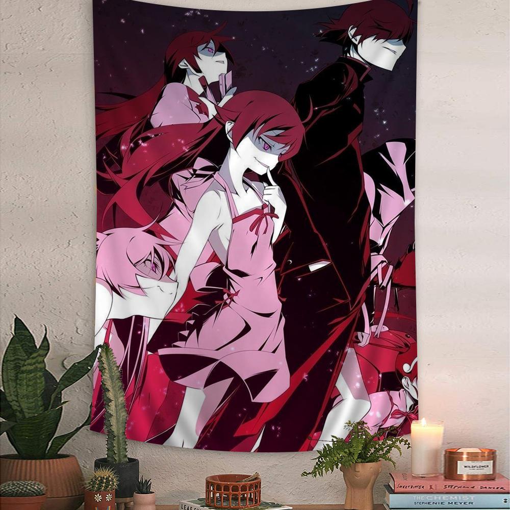 Bakemonogatari Anime Tapestry Art Printing Cheap Hippie Wall Hanging Bohemian Wall Tapestries Mandala Art Home Decor