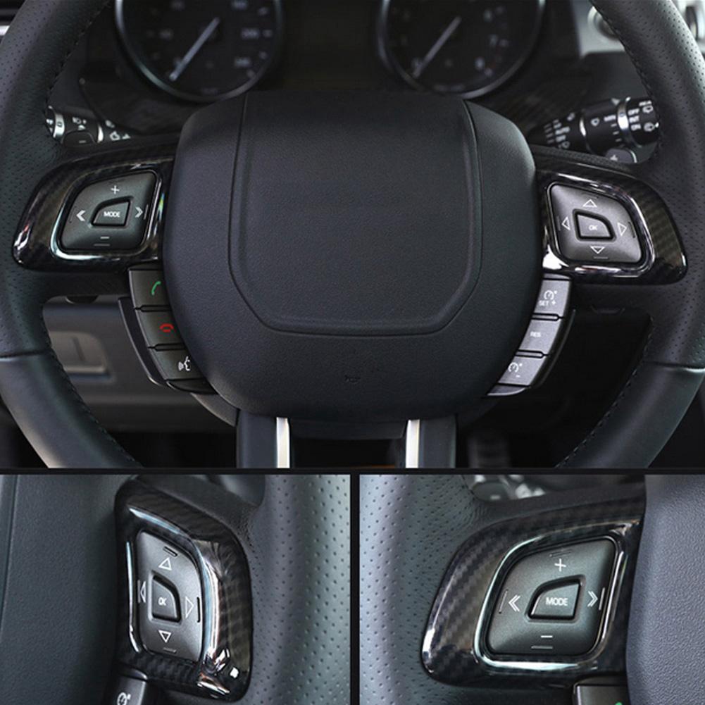 2Pcs Left Car Steering Wheel Button Cover Trim for Land Rover Range Rover Evoque 12 17