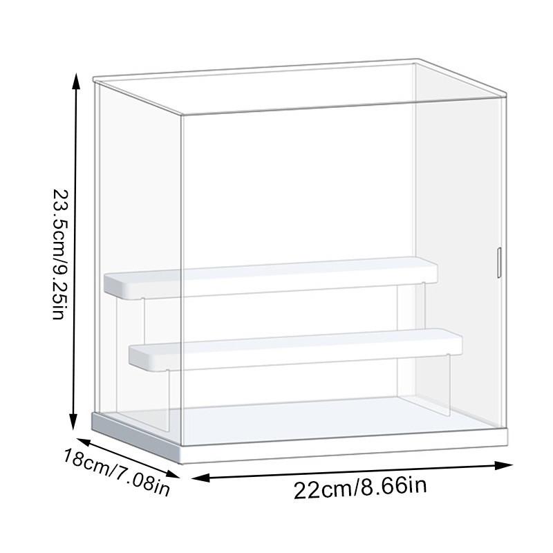 

Пылезащитная витрина Акриловая витрина со ступеньками Настольная коробка-органайзер Подставка для экшн-фигурок/Игрушек/Коллекционных предметов 22*18*23.5cm