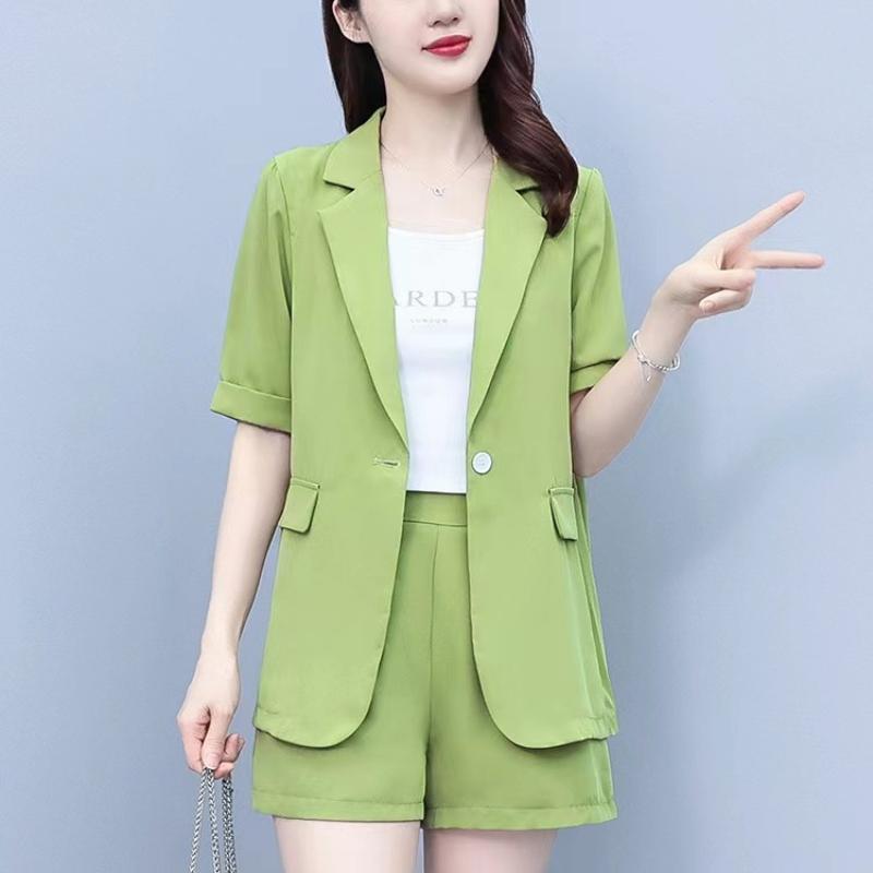 Summer Suit Plus Size Women's Fashion Loose Short-sleeved Suit Jacket Temperament Professional Shorts Suit Two-piece Suit