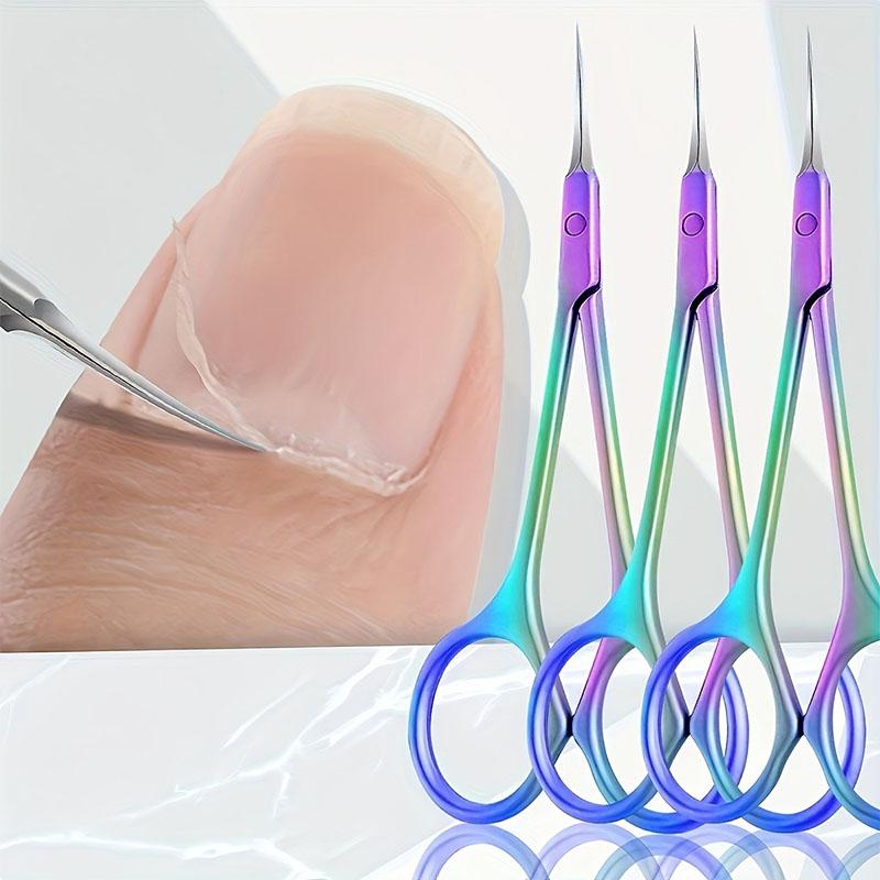 NEW Stainless Steel Cuticle Scissors Art Clippers Russian Nail Dead Skin Remover for Nails Curved Tip Scissor SPJ01