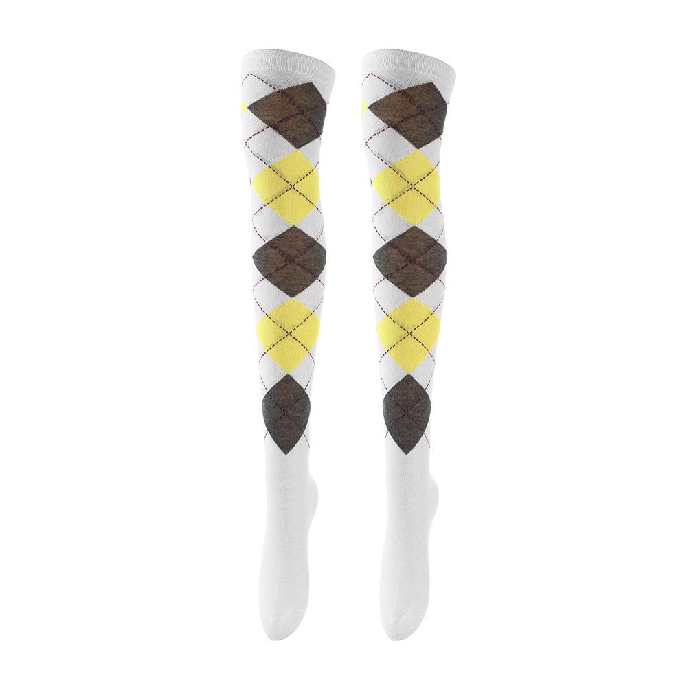 European & American Diamond Lattice Compression Leggings: High Elastic, Non-Snag, Slim Fit Cycling & Sports Socks