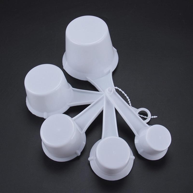New 11 Pcs White Plastic Kitchen Measuring Measure Spoons Cups Tablespoon Sets