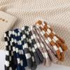 1/5 Pairs Men Women Winter Coral Fleece Mid Tube Socks Fashionable Stripes Thick Plush Warm Comfortable Home Casual Floor Socks