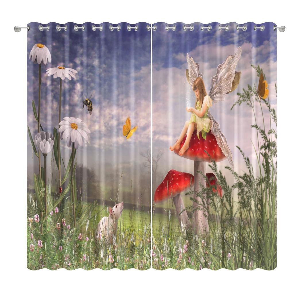 Forest Mushroom Curtain Cloth Bedroom Living Room Balcony Blackout Curtain Office Hotel Insulation Curtain