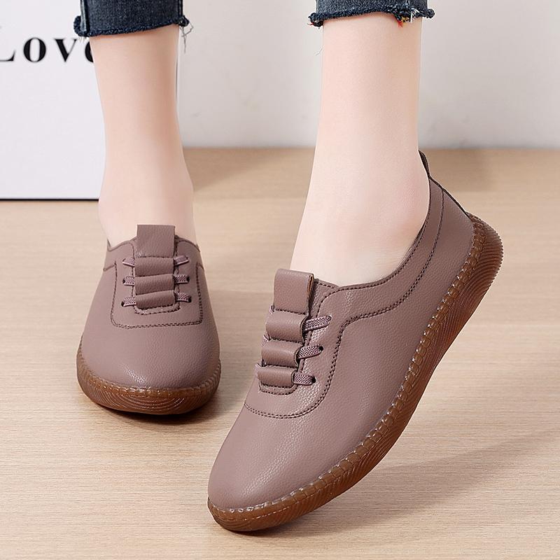Fashion Summer Casual Women Flats Half Flat Shoes Ladies Girls Slip On Moccasins 2025 New Arrival Black Leather Woman Shoes Sneaker