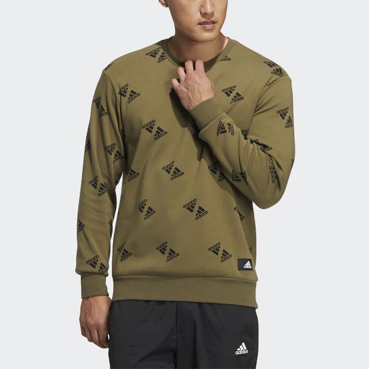 Adidas Fi Bp1 Aop Sweatshirt Mit Allover-Logo-Print Herren Oberteile Grün HE7448