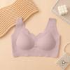 Bralette da donna senza cuciture e senza ferretto, con bordatura a conchiglia a costine, Comfort per l'uso quotidiano, Reggiseno da notte con spalline larghe