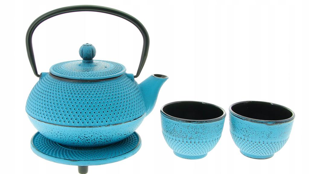KETTLE 0.8 L CAST IRON SET 2x 0.1L CUPS CAST IRON STAND + STRAINER