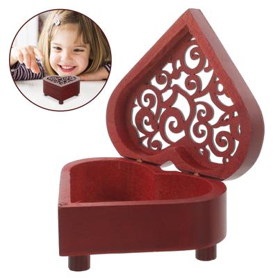 Wooden Music Box Kit Heart Shaped Case Vintage Wind Up Mechanism Office Boxes Puzzle Prop Decorative Birthday Gift Women