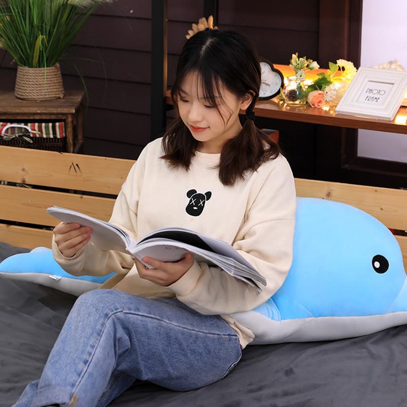 Adorable Dolphin Plush Toy Doll Soft Hug Pillow For Girls Customizable With Logo