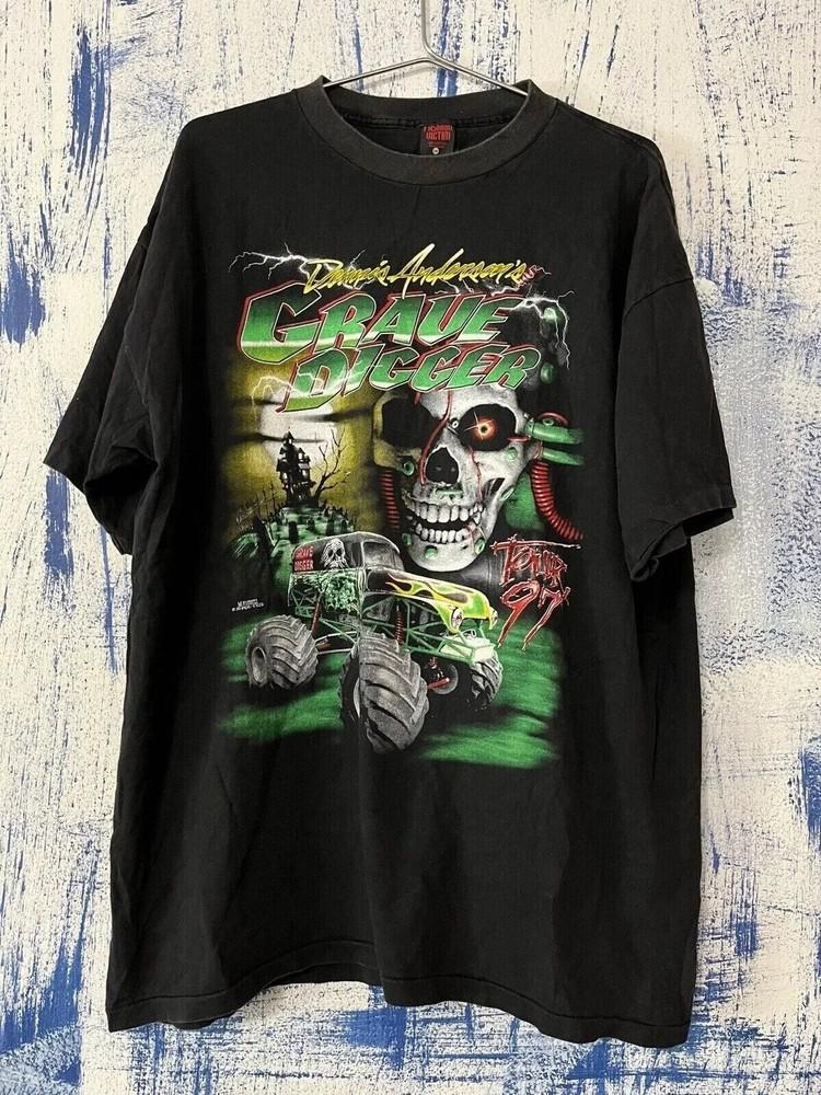 Винтажная черная футболка с коротким рукавом Grave Digger 1997 года, унисекс, репринт, размеры S-5XL, унисекс футболка XXXXL