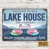 Customizable Flamingo Lake House Metal Sign Yard Welcome Home Decor