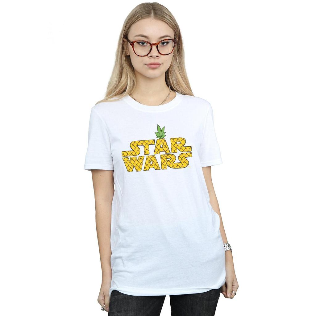 STAR WARS Womens/Ladies Pineapple Logo Cotton Boyfriend T-Shirt