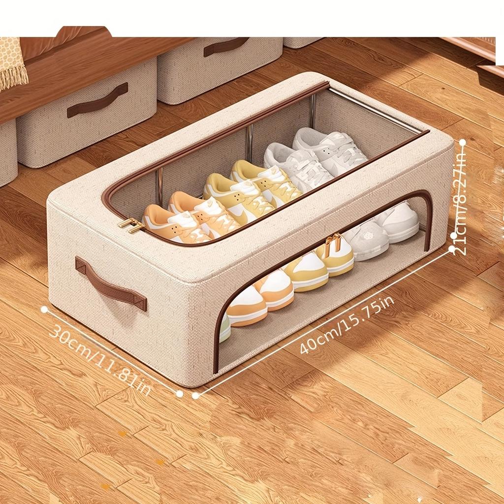 Caja de Almacenamiento de Zapatos Plegable Armario del Hogar Fondo de Cama Resistente a la Humedad y al Polvo Soporte para Zapatos Bolsa Organizadora Multifuncional
