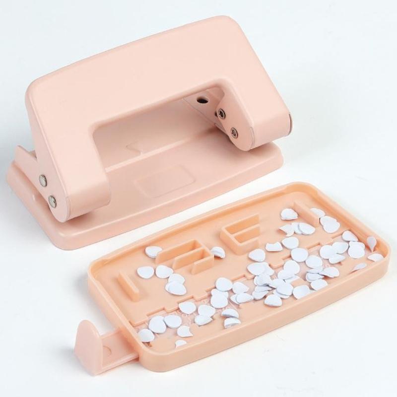 2-Hole Paper Puncher Plastic Punching Machine Portable Paper Punch Manual Puncher Office School Supplies for Student