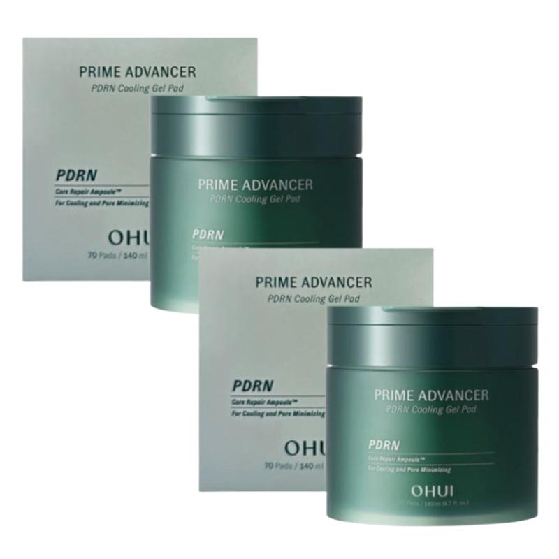 OHUI Prime Advancer PDRN Cooling Gel Pads 70 Sheets | Soothing Hydrogel Face Pads for Redness & Skin Recovery | Korean Skincare with PDRN