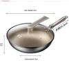 304 stainless steel titanium honeycomb non-stick wok