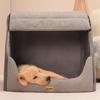 All-Season Insulated Dog Bed Medium To Large Breeds Washable Enclosed Kennel With Removable Cover