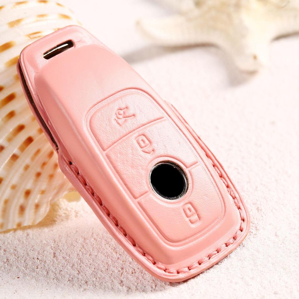 Women's Genuine Leather Bow Key Cover for Mercedes-Benz - Internet Celebrity Style