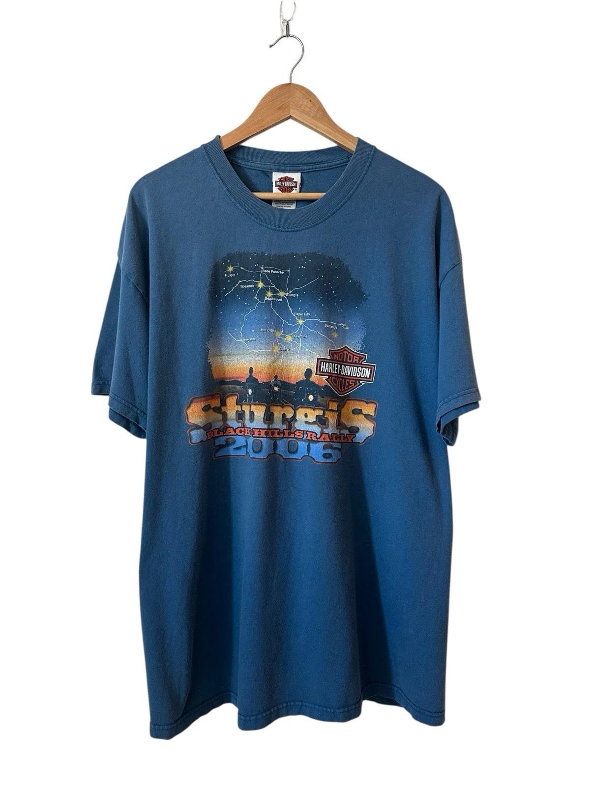 Vintage Harley Davidson Sturgis Rally T Shirt Men’s XL 2006 Blue USA S