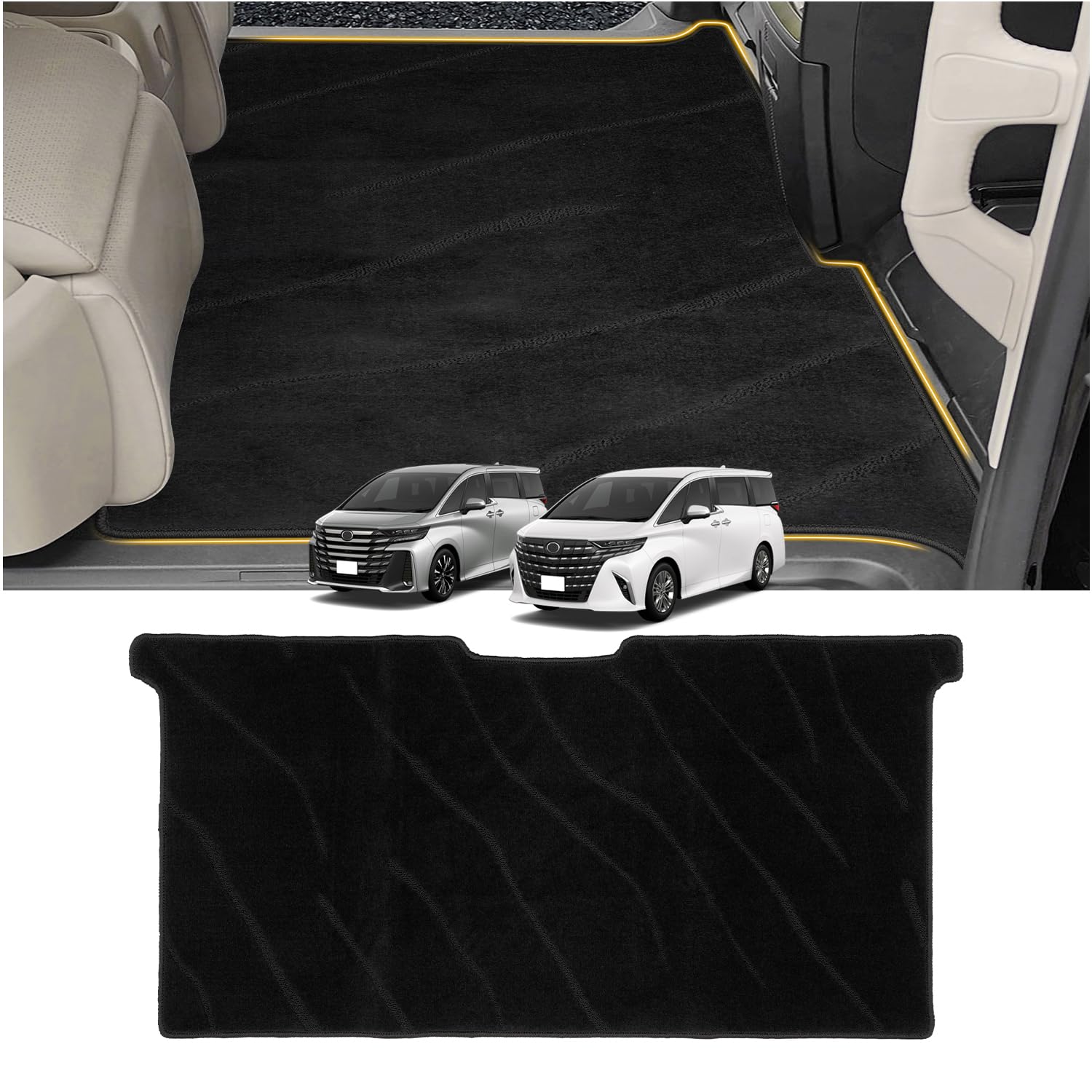 

Рисунок AUTO SPEC Toyota New Alphard 40-й серии Второй коврик Напольный коврик Vellfire 40-й серии Коврик для пола 2-го ряда Заглушка рельсы 2-го ряда Защитный коврик для рельсы 2-го ряда чёрный