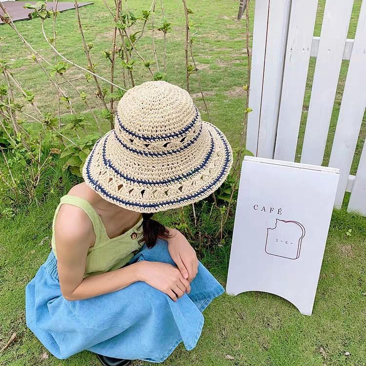 

New Handmade Weave Sun Hats for Women Large Brim Straw Hat Outdoor Beach Hat Summer Caps for Women бежевий