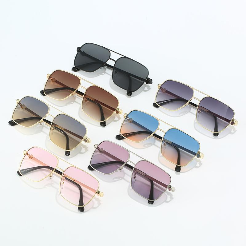 New Fashion Metal Frame Sunglasses for Men Women UV400 Protection Classic Double Beam Driving Glasses Outdoor Gafas De Sol