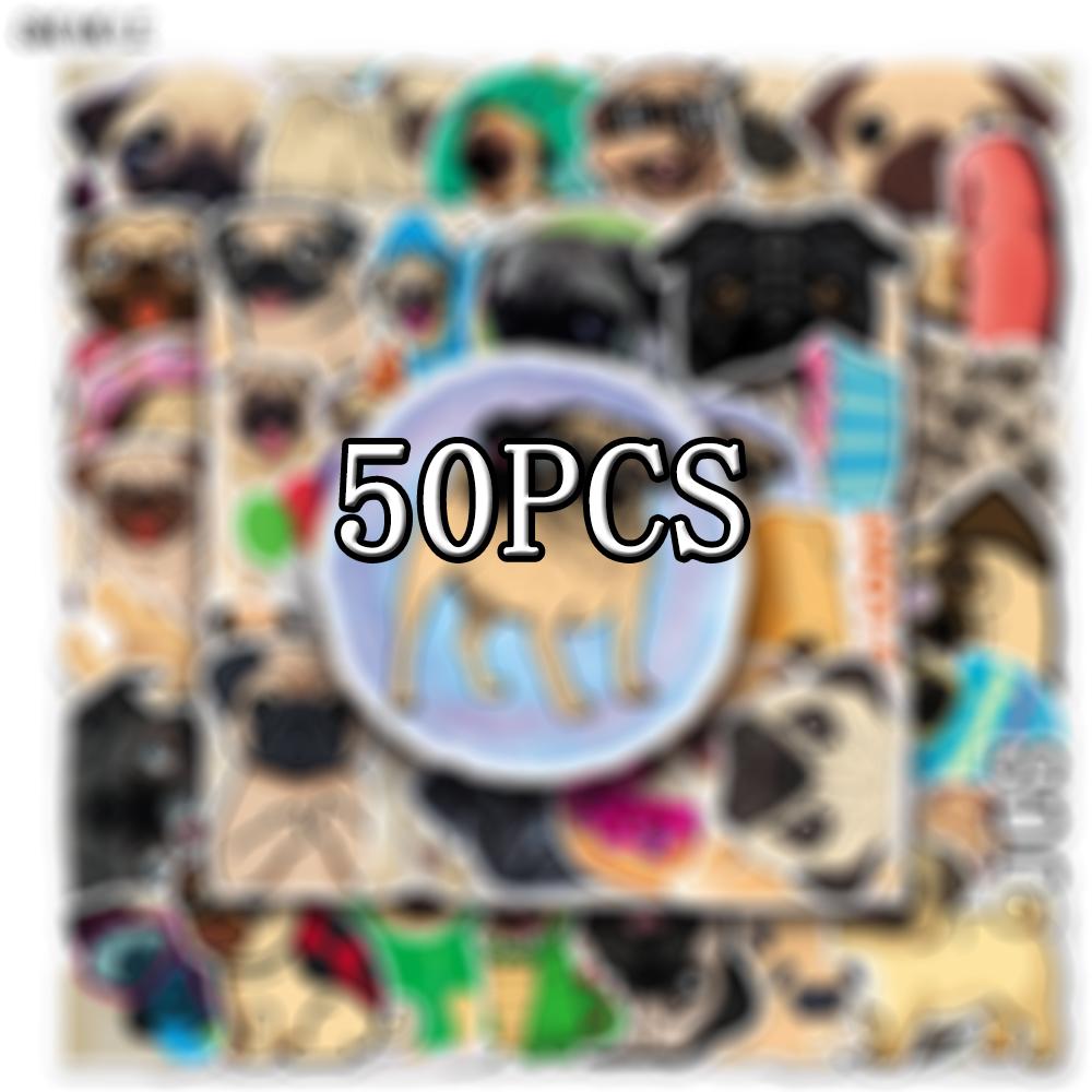 10 30 50pcs Cute Pug Dog Stickers Animals DIY Car Laptop Suitcase Skateboard Guitar Phone Cartoon Graffiti Sticker Kid Gift Toys