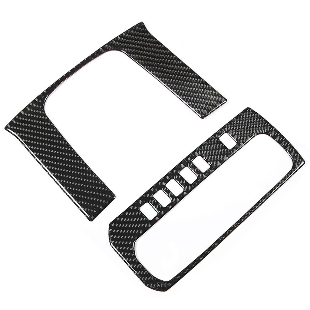 2 st äkta kolfiber växelspaksknapp panel dekorationsram passar för Civic 10:e FC FK 16-19