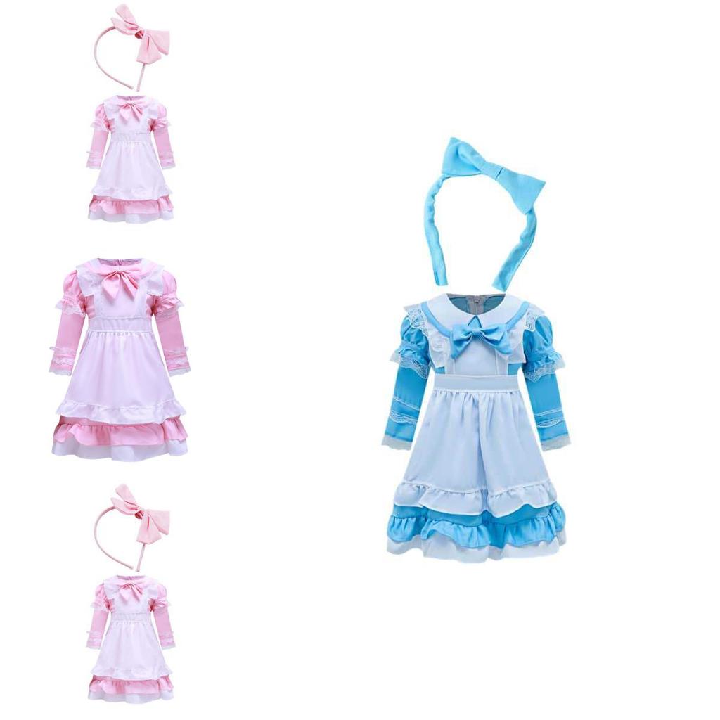 Halloween Girl Stage Costume With Bow And Lace Design For Childrens Fairy Tale Play
