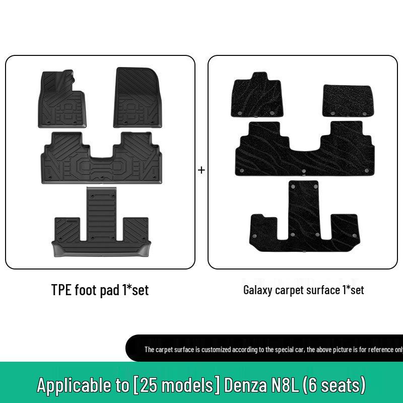 Custom TPE Floor and Trunk Mats for 25 Denza N8L Models - All-Weather Protection