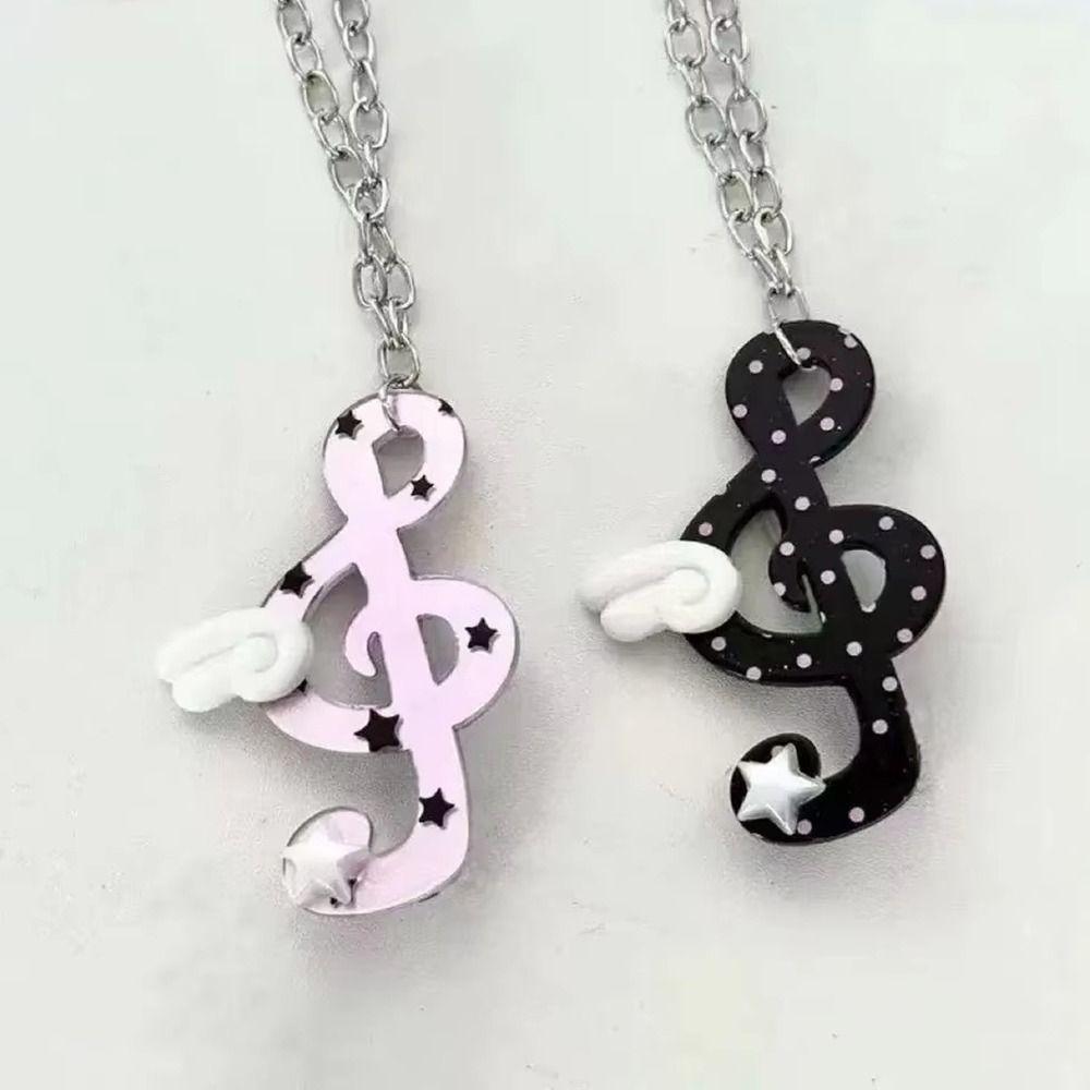 Sweater Chain Musical Note Necklace Millennium Style Angel Pendant Necklace  Daily Wear