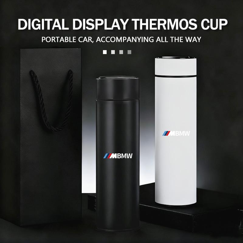 PEXW2 Car Temperature Display Thermos Cup Stainless Thermos Bottle For BMW Performance M E87 E30 E46 E28 F35 G20 E93 F20 X3 X