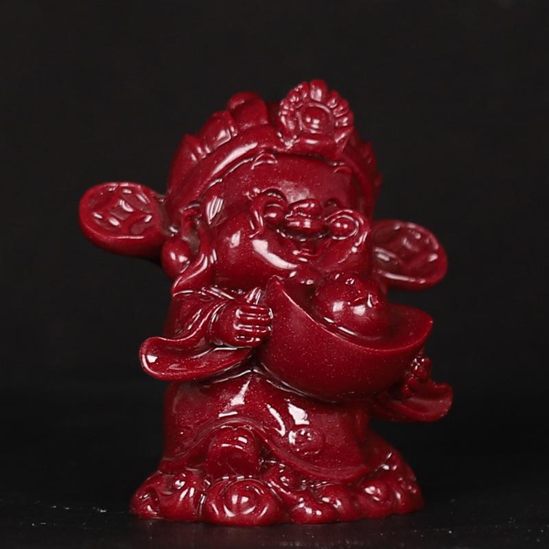 Cinabro Di Decorazione Di Fortuna Arricchimento Casa Wangzhai Dio Della Ricchezza Desktop Piccoli Ornamenti Casa a Schiera